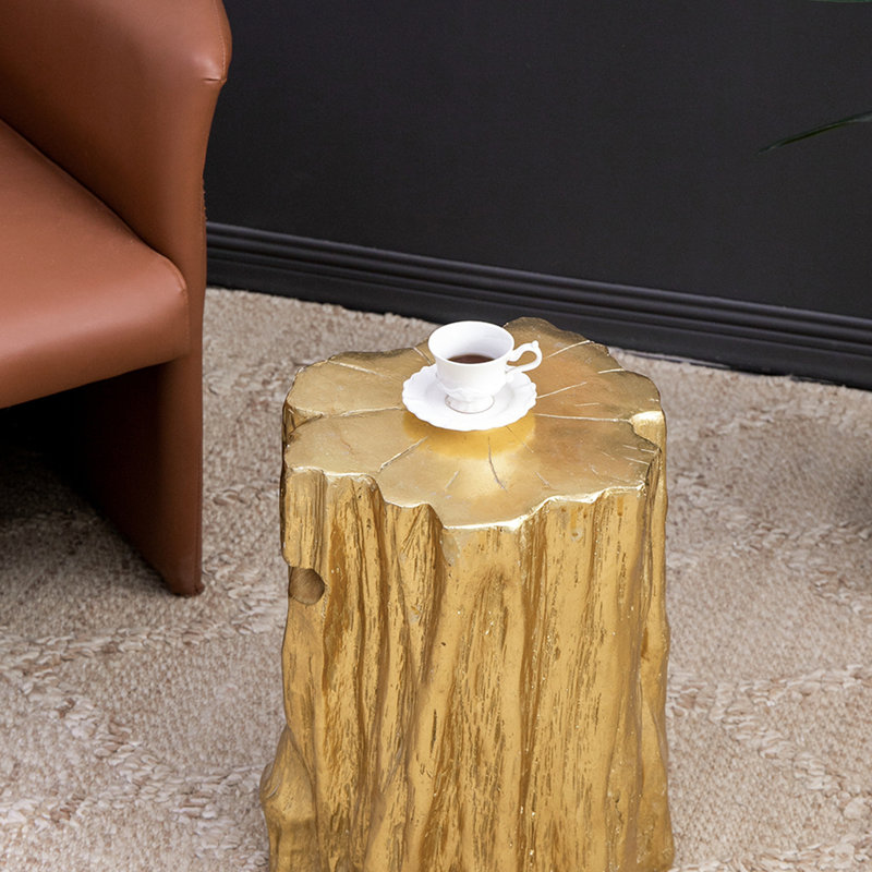 Tree Trunk Stool, Distressed Accent Side Table