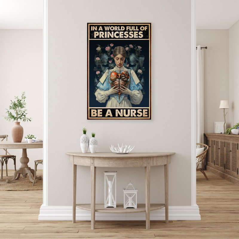 «Be a Nurse», reproduction d'art graphique sur toile tendue, H 20 po x l 16 po x P 1,25 po