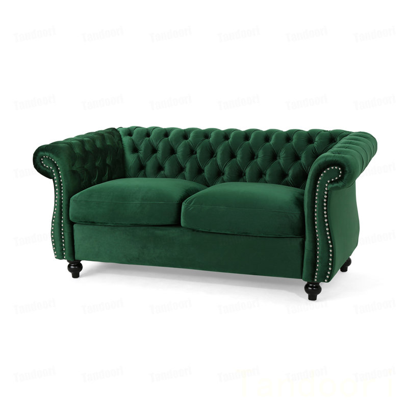Causeuse en velours Causeuse, Velvet-Green