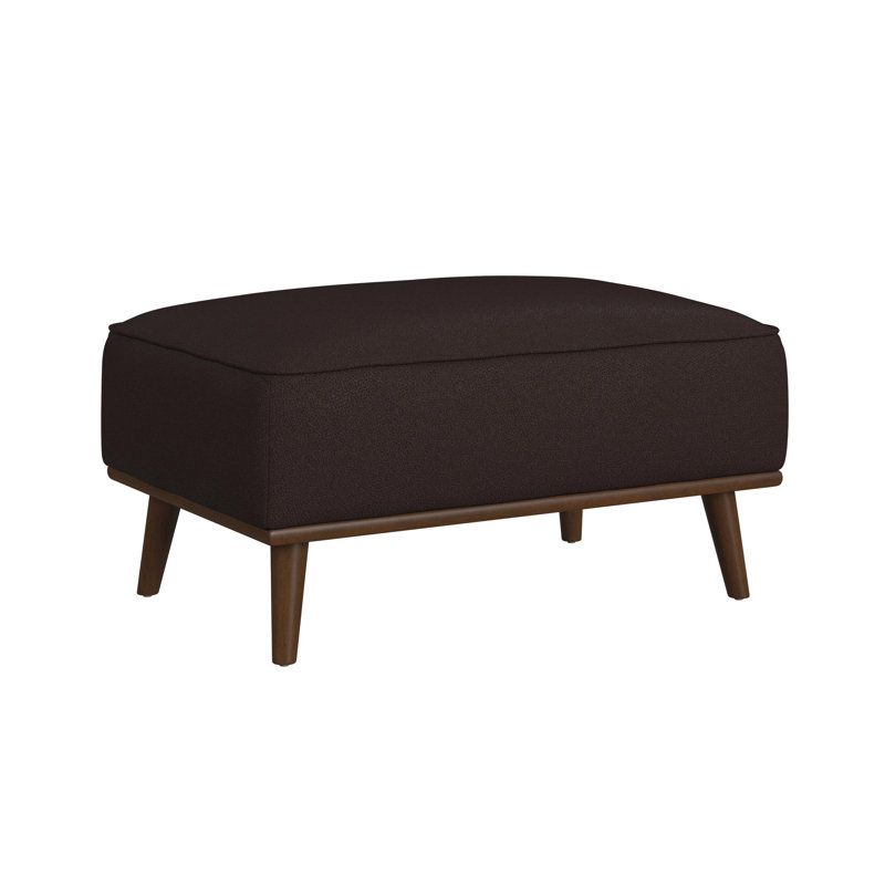 Okehampt Ottoman with Wood Base in Pebble, Brown