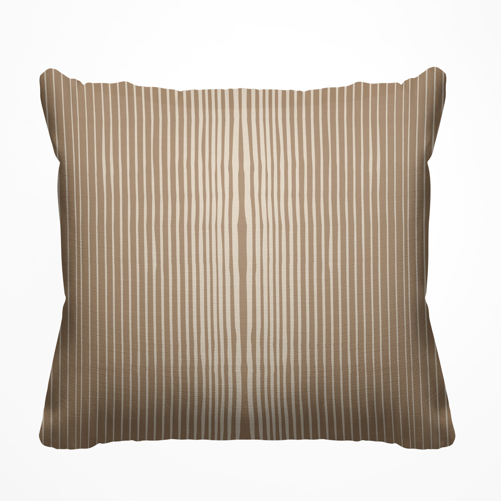 Ash Striped Indoor/Outdoor Throw Pillow, Umber, 20" x 20"
