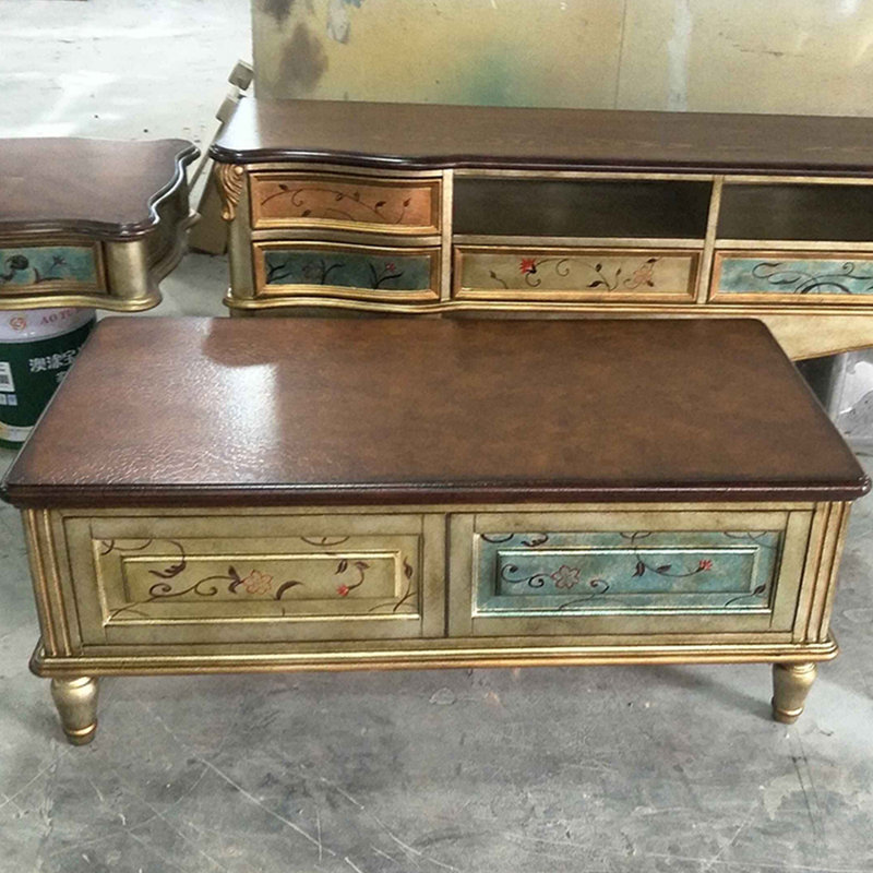 Table basse intage Crackle Paint