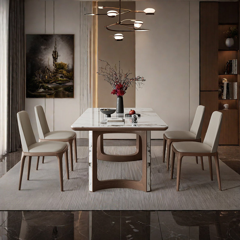 Table et chaises de salle à manger moderne et simple de luxe, H 29,52 po x L 70,86 po x l 35,43 po