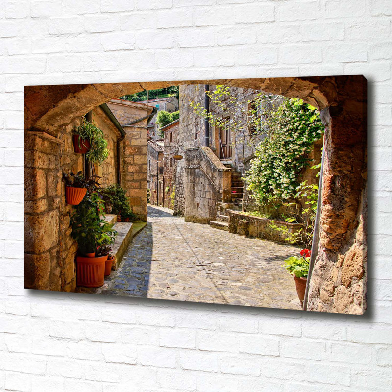 A Charming Street - Wrapped Canvas Print