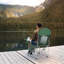 Chaise de camping d'extérieur, chaise portative avec accoudoirs, glacière, porte-gobelet et sac de rangement, poids léger, robuste pour le camping (paquet de 1 vert)