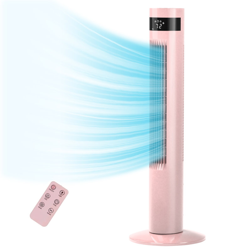  Havato Tower Fans for Home, 35" Standing Floor Fan with Remote, 85° Oscillating Fan, 24 ft/s High Velocity, LED Display | 3 Speeds, 3 Modes, 12H Timer| Whisper-Quiet Bedroom