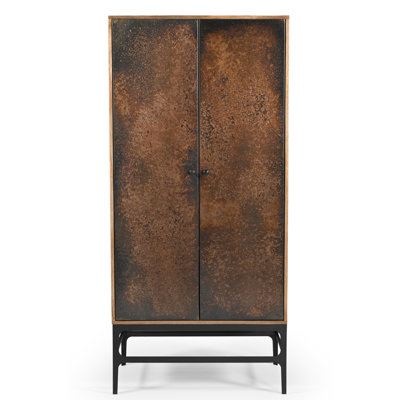 Balthazar Cabinet With Contemporary Multi-colored Dark Copper Tone Iron Doors