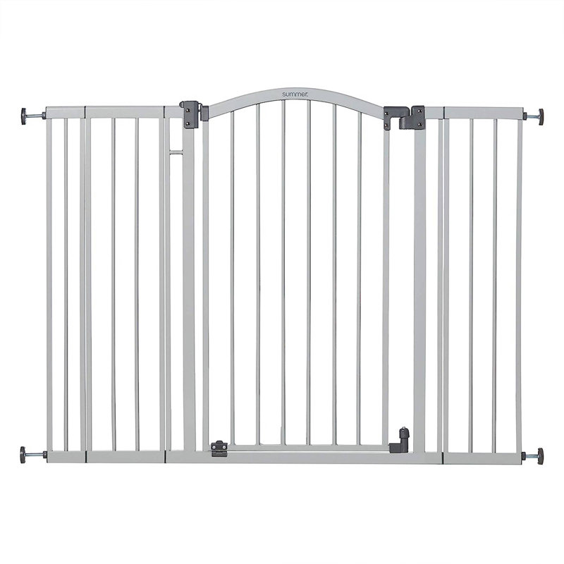 Metal Adjustable Pressure Mounted Pet Gate With Door