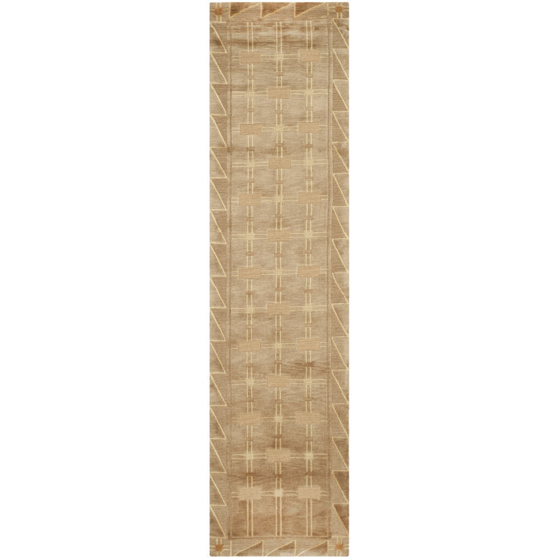 Tibetan Shag Symmetry Java/Toupe Area Rug, Runner 2'6" x 10'