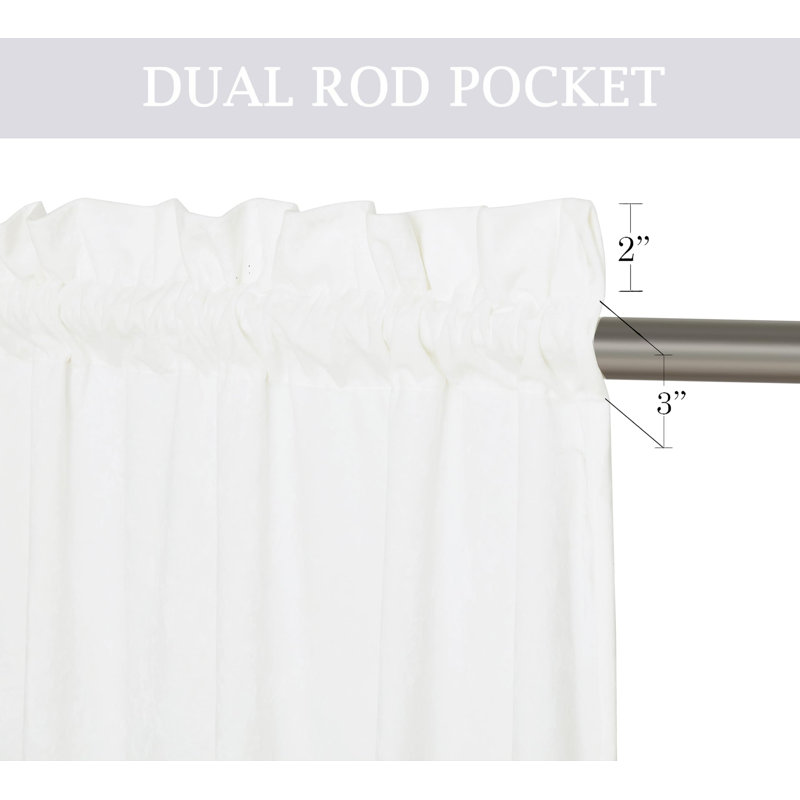 Cream White Velvet Room-Darkening Window Panels, 100 x 72