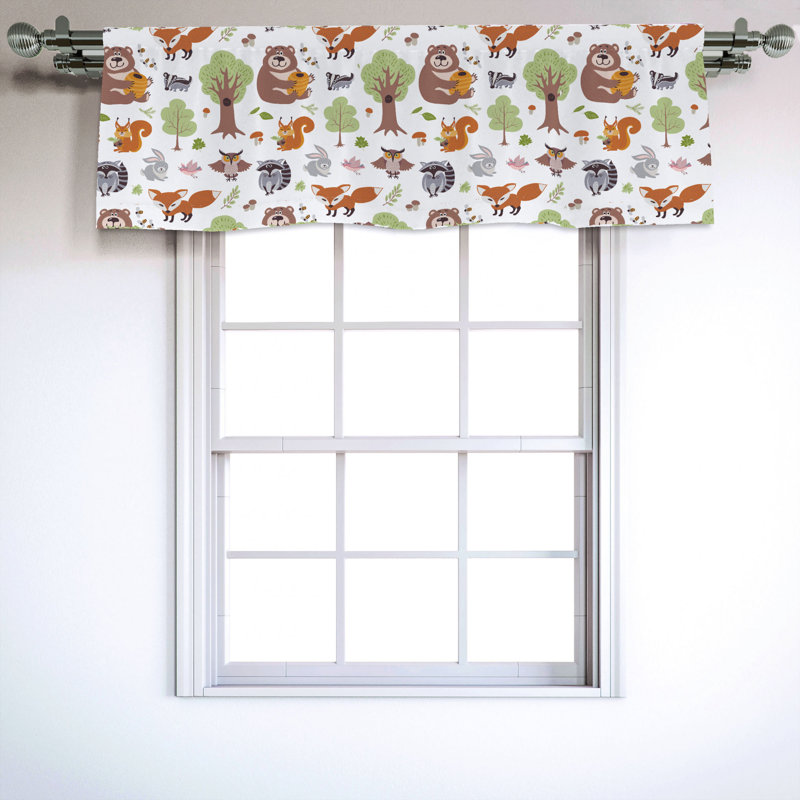 Sateen Animal Print Ruffled Window Valance