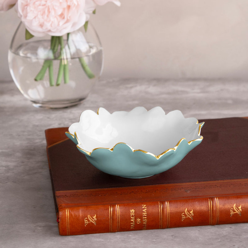 Bol rond miniature Encanto Colette, Turquoise; blanc