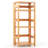 4-Tier Bookshelf Rubber Wood Bookcase With Side Fences For Living Room-401445615