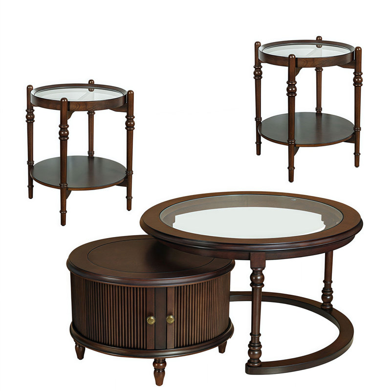 Ensemble de tables basses Modern Modern avec table d'appoint en verre assortie