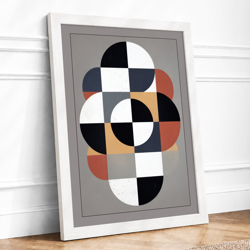 Interlocking Geometry Geometric - Framed Print, A4 - 29.7 x 21.0 cm, White