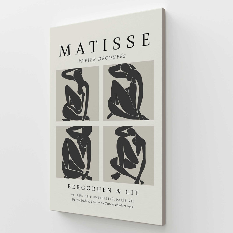 Nus Noir Matisse, affiche d'art, Toile tendue, H 54 po x l 36 po x P 1,25 po