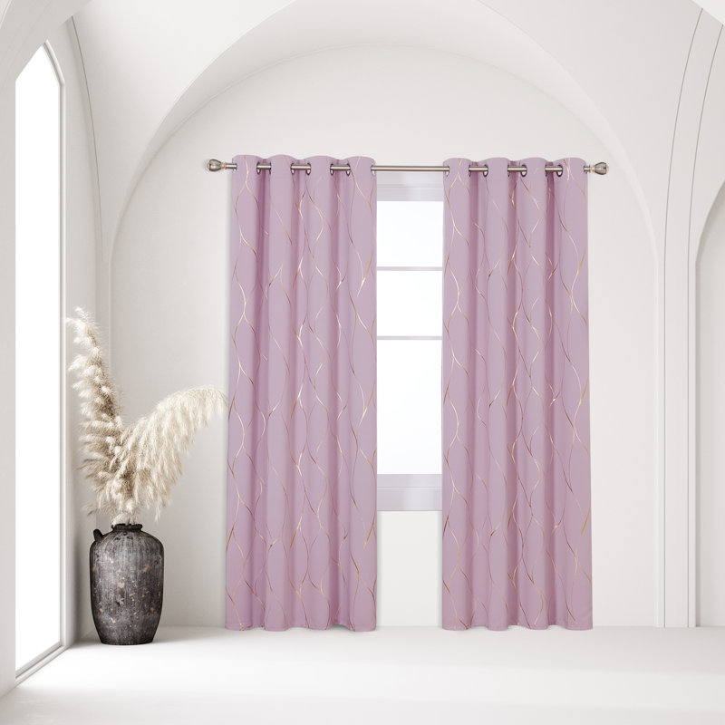 Boulus Room Darkening Curtain Panel Pair, 42" W x 63" L, Lavender Pink