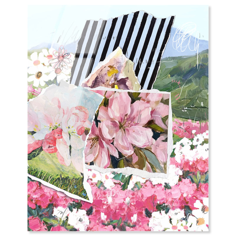 Let it All Bloom High-Gloss Frameless Acrylic Glass Wall Art Floral & Botanical Print by Oliver Gal, Ready to Hang, 16 x 20