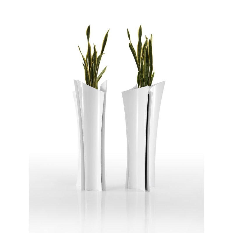 Pot à fleurs en résine Alma, Blanc