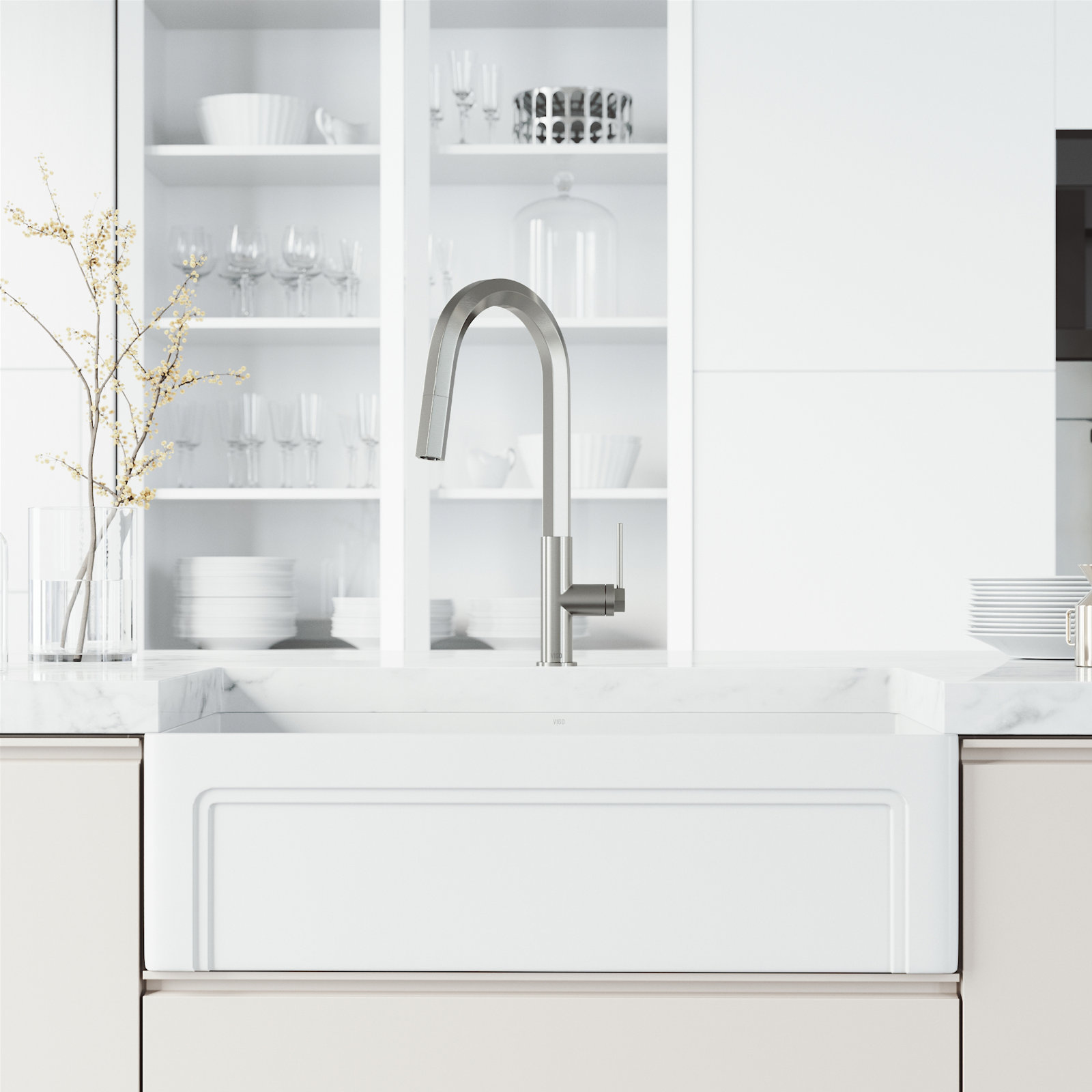 Hart 18" H 1-handle Pull-Down Kitchen Faucet, Stainless Steel