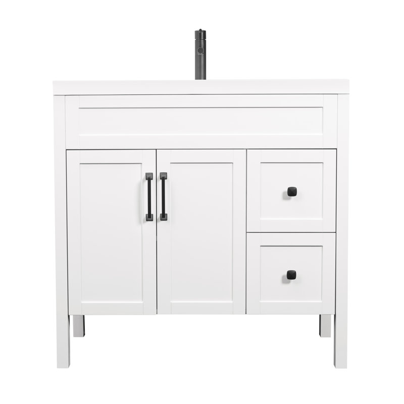 Ensemble de meuble-lavabo simple 36 po , Blanc mat