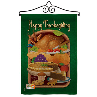 Le en toile jute de thanksgiving est de 2 côtés en polyester 19 po. drapeau de jardin