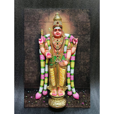 Thiruchendur Murugan Tanjore, peinture avec cadre | Super visage en relief 3D