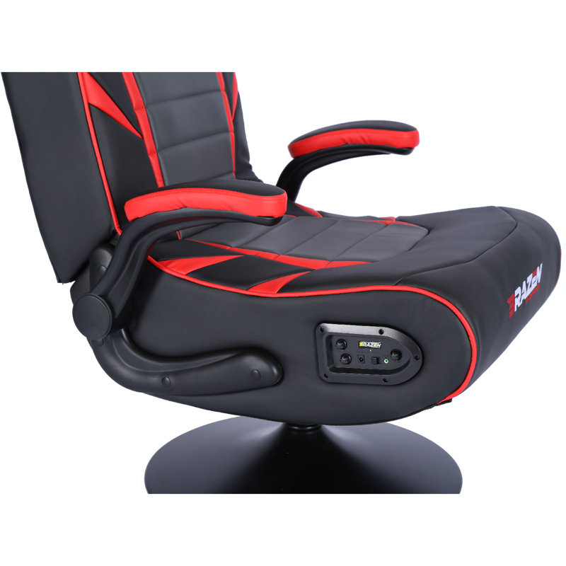 BraZen Panther Elite 2.1 Bluetooth Surround Sound Gaming Chair, Red