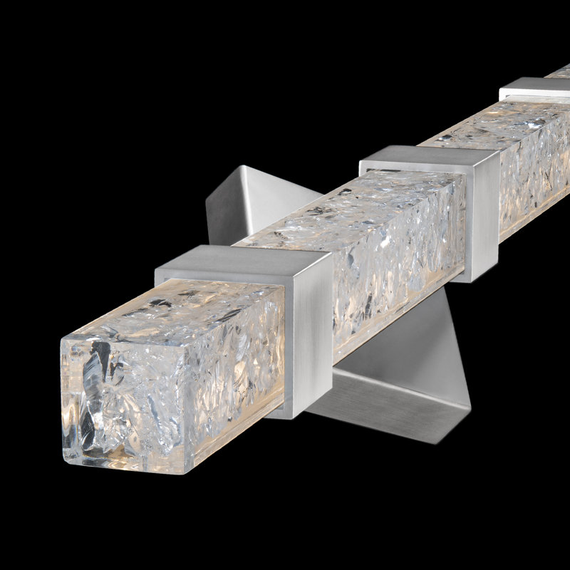 Regal 28" Dimmable LED Vanity Light with Crystal Shade, Brushed Nickel