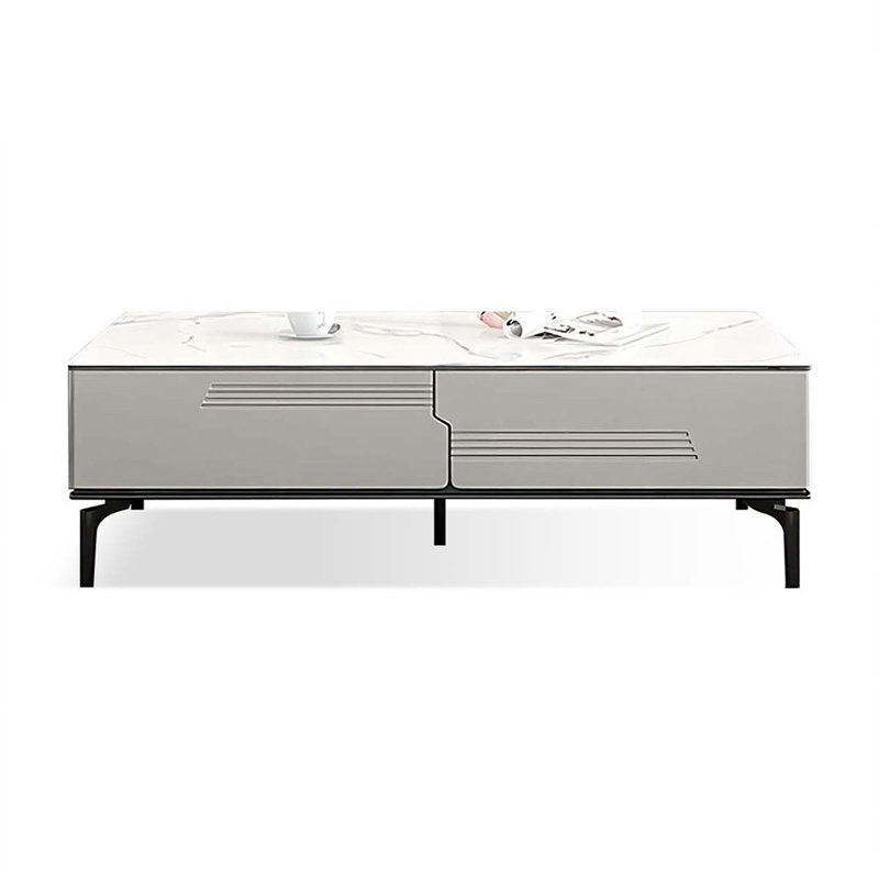 Table basse blanche en bois massif fritté