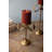  Brass Candle Holders – 13" Tall Pillar Stands with Bows Set of 3