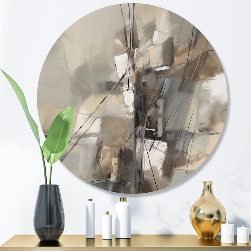 «Abstract Design Shapes I» sur impression métallique, H 23 po x l 23 po x P 1 po