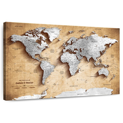 Carte du monde personnalisée punaise II
