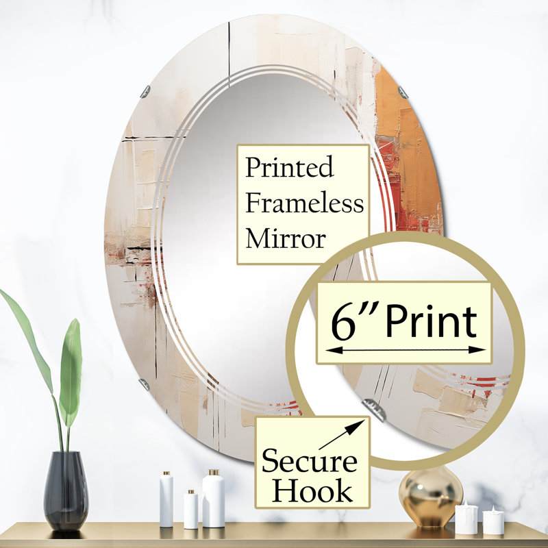Botein - Miroir mural moderne ovale, 36 po x 24 po
