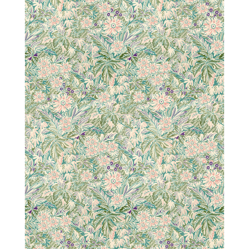 SPRINGTIME BATIK Antique Clay, Green/Pink/Purple