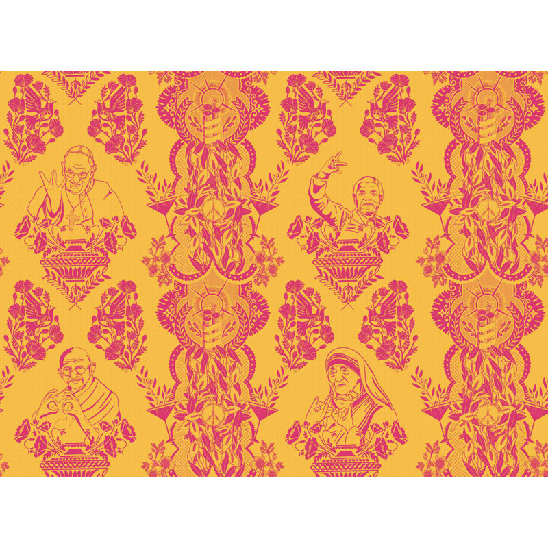 Real Ones Wallpaper, Yellow/Pink/Mustard