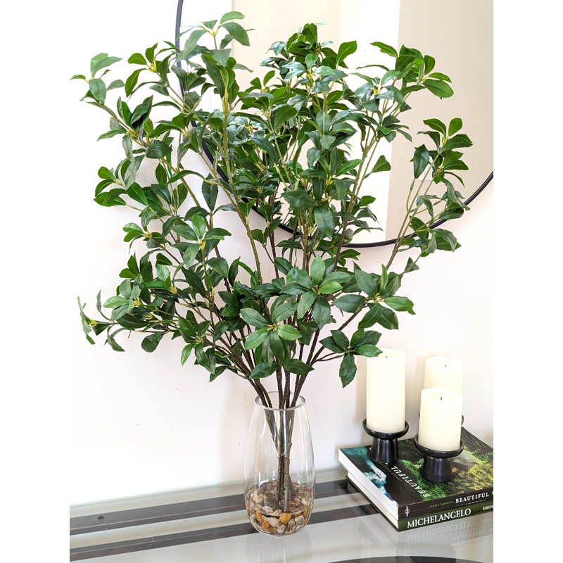 Ficus, saule, branches artificielles dans un vase