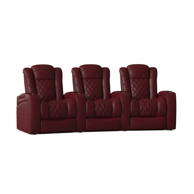 Sièges de cinéma maison de rangée continentale (rangée de 3), Cerise luxueuse
