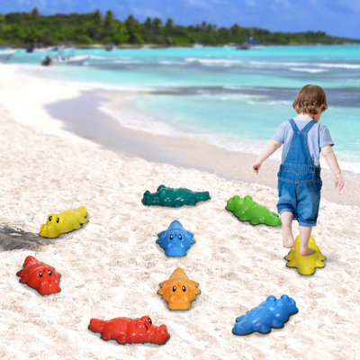 ZONEKIZ 9PCs Kids Stepping Stones Sensory Toy w/ Anti-Slip Edge