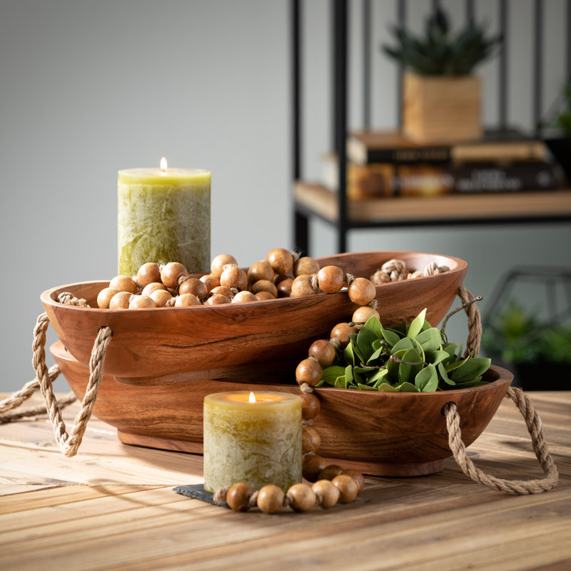 Bol décoratif en bois Gineen - ensemble de 2