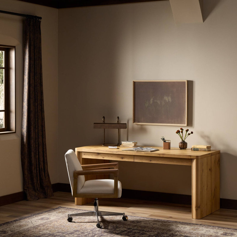 Novella Writing Desk-Natural Oak Veneer Thick Random