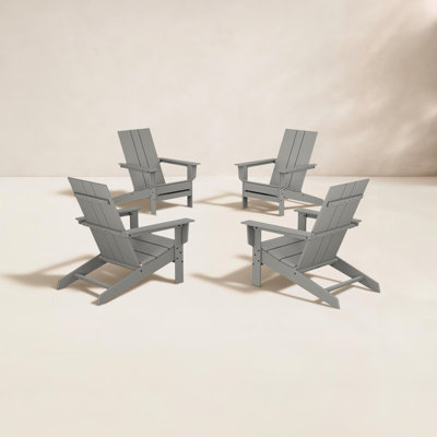 POLYWOOD® x AllModern 4-Person Low-Profile Adirondack Outdoor Seating Group