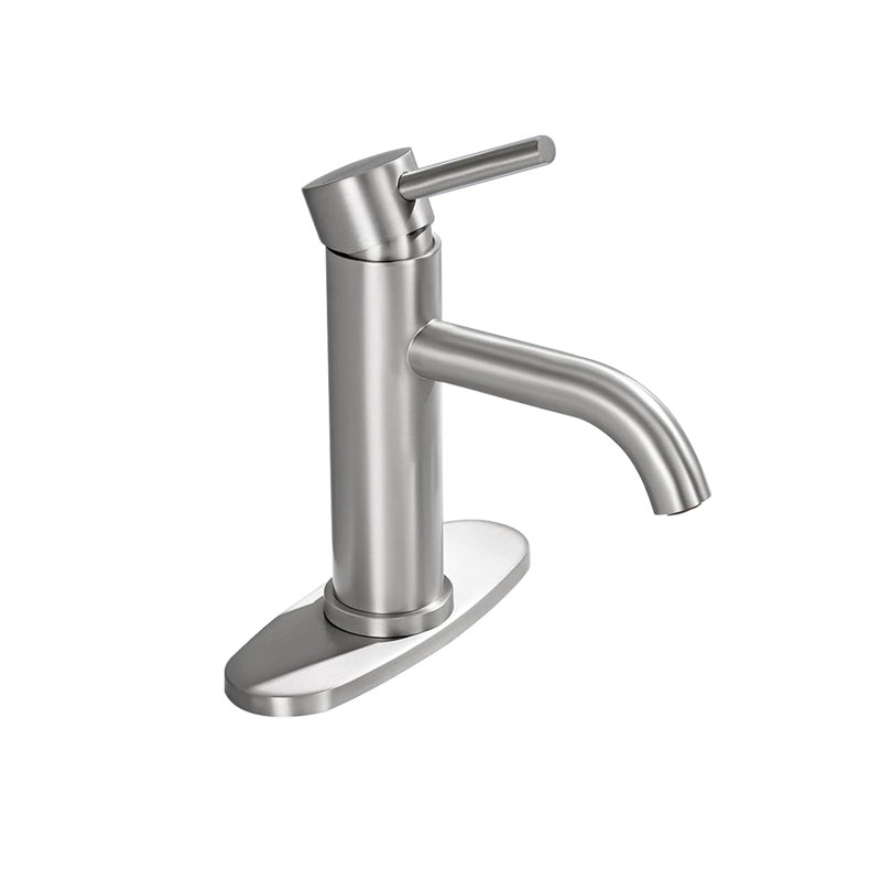 Single Handle Bathroom Faucet Lavatory Faucet Stainless Steel Single Hole-T10, Brushed Nickel, Brushed Nickel