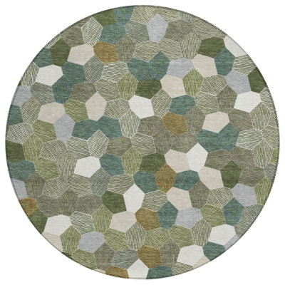 Machine Washable Indoor/Outdoor Chantille ACN2573 Geometric Rug