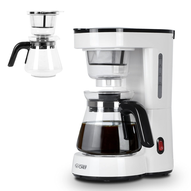 CHK Series Commercial Chef Coffee Maker, Drip Coffee Maker with Pour Over Filter, 5 Cup Coffee Maker