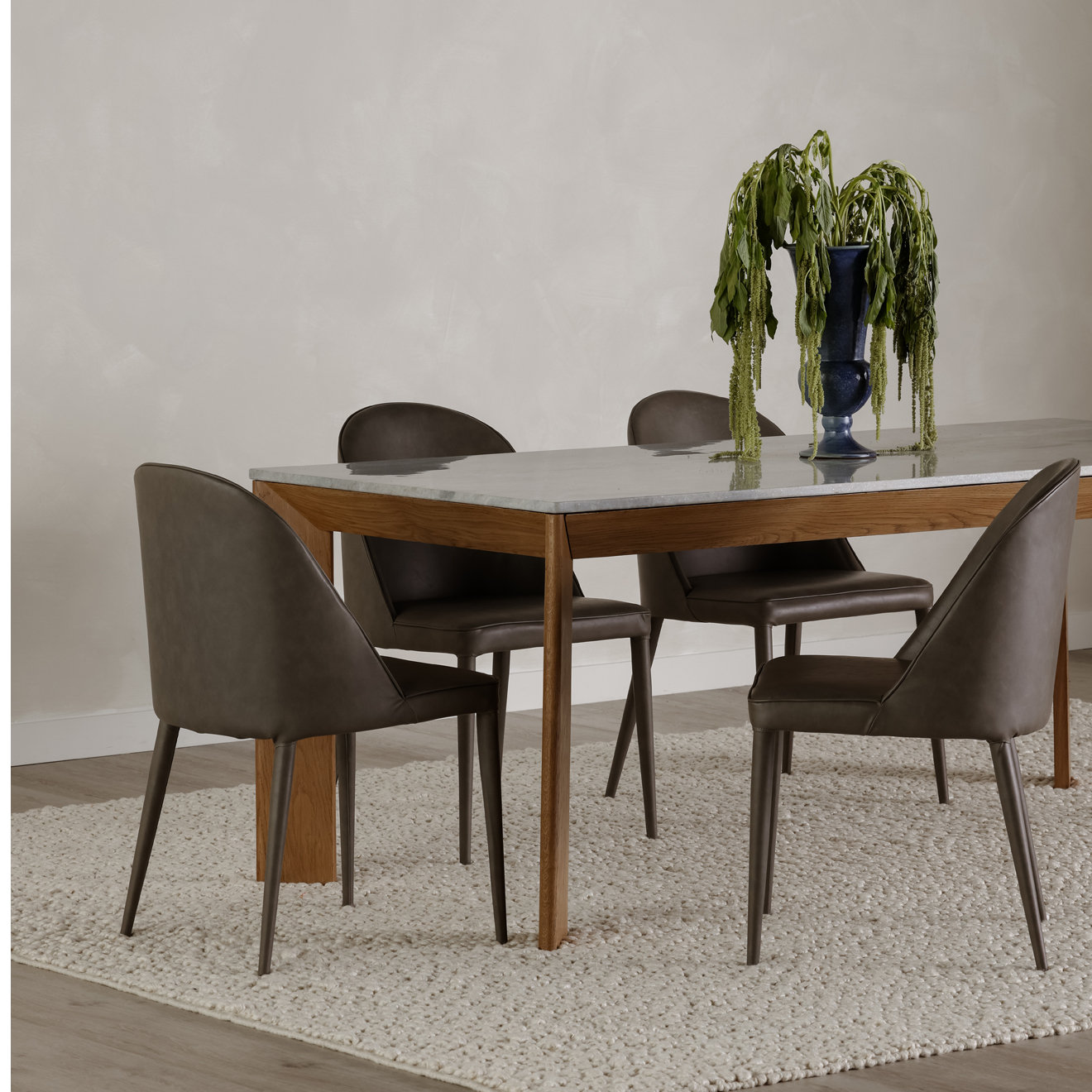 Brennon Dining Chair, Grey Faux Leather