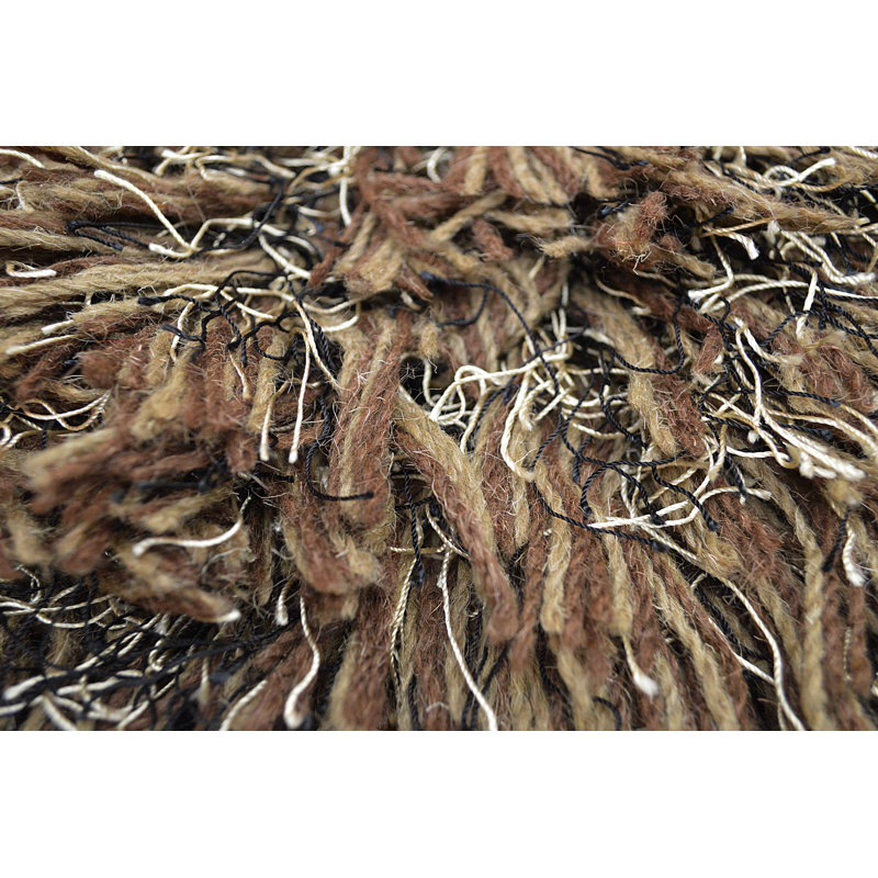 Solid Colour Hand Woven Shag Area Rug, Rectangle 70 x 140cm