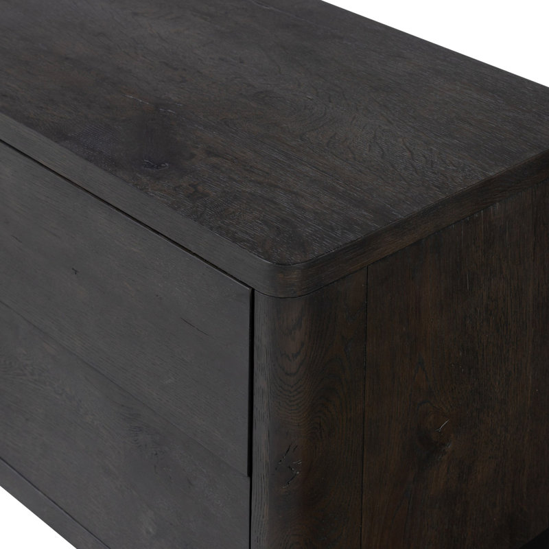 Noeline Nightstand-Smoked Black Oak Veneer, Smoked Black Oak