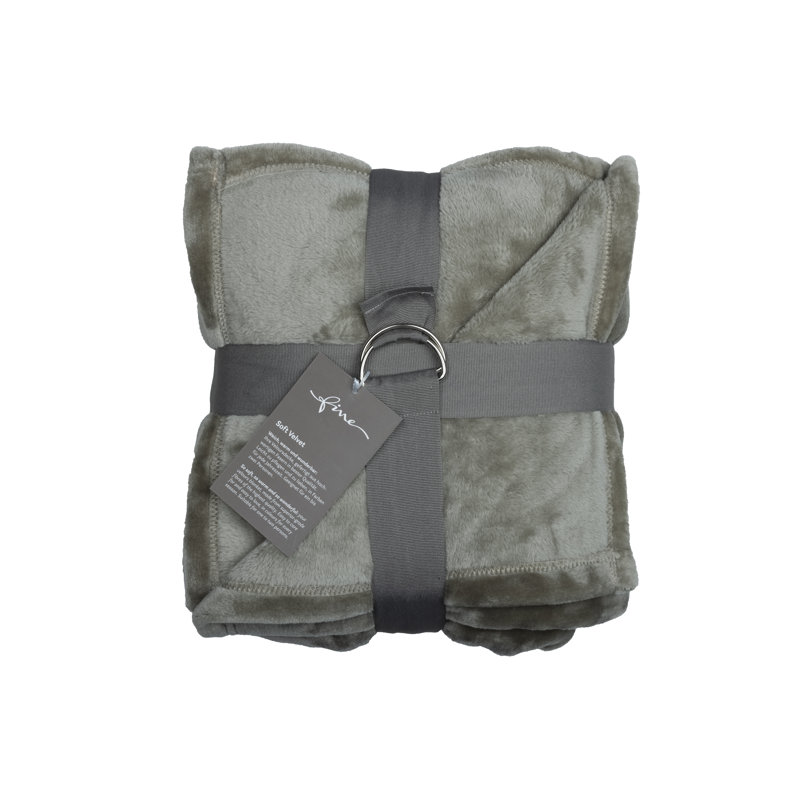 Throw Blanket, Grey/Green