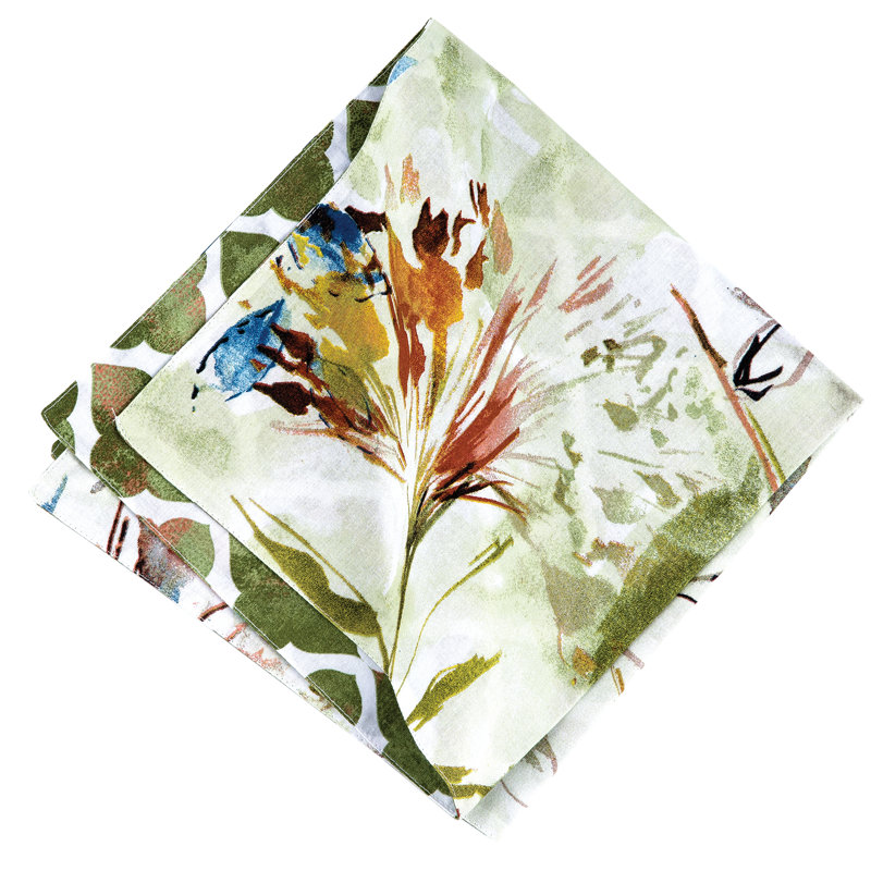 Serviette de coton 20 po aquarelle florale Leamon